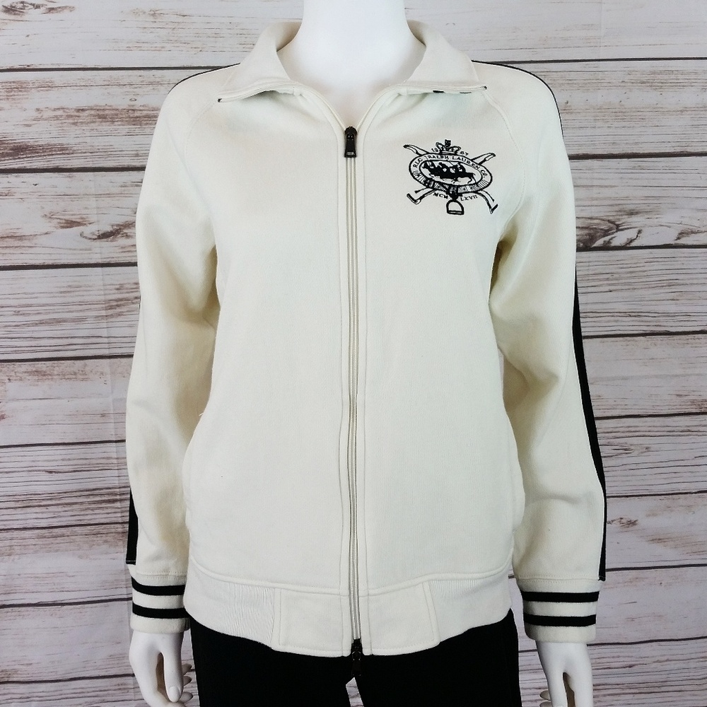 Ralph Lauren Sport Womens Knit Jacket Sz L Beige